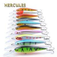 Hercules 10PCS Minnow Fishing Lure 11cm 10.5g Aritificial Wobblers Hard Plastic Baits Diving 2.5-4m Pesca Fish Wobbler TackleLures Baits