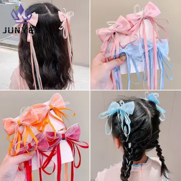 2pcs/set Ribbon Hair Tie With Bows And Streamers, Ballet Style Hair  Accessories
