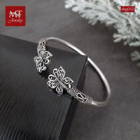 MT กำไลข้อมือเงินแท้ ผีเสื้อ งานรมดำ สไตล์บาหลี  ข้อมือ 16, 17 ซม. Solid 925 Sterling Silver Bangle (sbg032) MT Jewelry มณีธารา