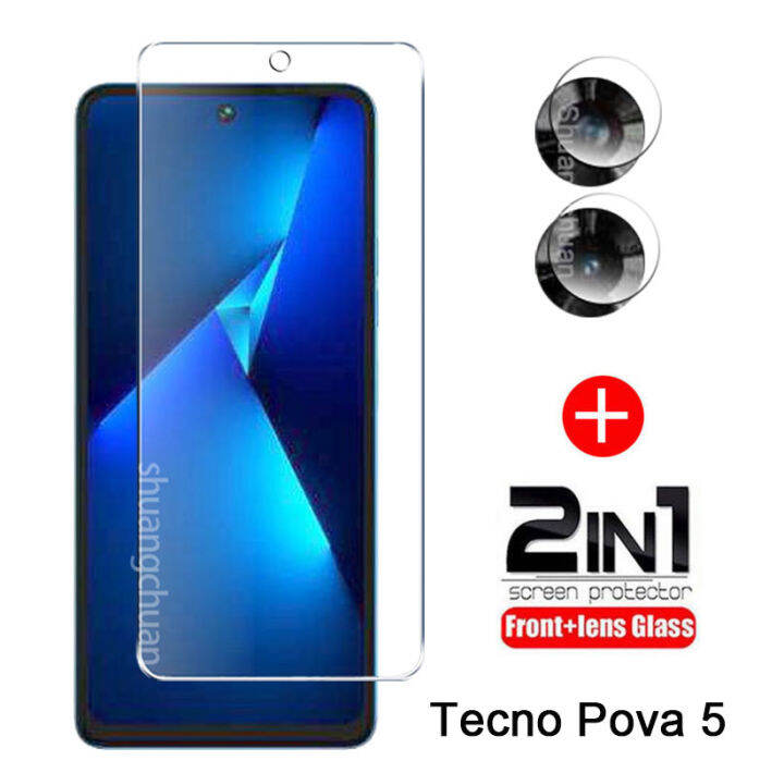 2in-ภาพยนตร์กระจกเทมเปอร์1เรื่องสำหรับ-tecno-pova-5-pro-pova-5ภาพยนตร์ปกป้องหน้าจอกระจกเทมเปอร์กระจกนิรภัยใส9ชั่วโมง-ปกป้องหน้าจอป้องกันหน้าจอเลนส์