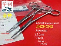 Jinzhong JZ เครื่องมือผ่าตัดตรงหัวโค้ง Hemostat Forcep 304สแตนเลสทางการแพทย์สองพับเปลือกตาหลอดเลือด