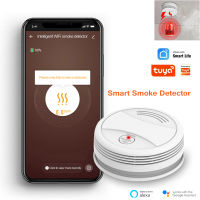 Smartlife Tuya เครื่องตรวจจับควันอัจฉริยะ Wi-Fi สัญญาณเตือนภัยแอปควบคุมชีวิตอัจฉริยะเซนเซอร์ตรวจจับควันการป้องกันความปลอดภัยภายในบ้านทำงานร่วมกับ Goo0gle Alexa