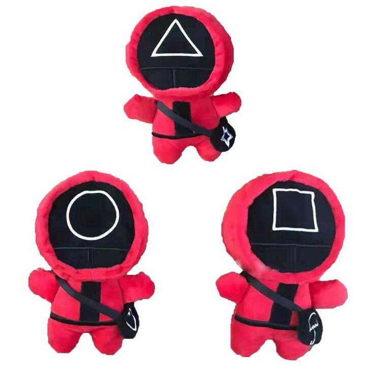 game-six-squid-round-red-guard-plush-toys-staff-worker-circle-watcher-triangle