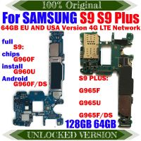 Papan Logika Untuk เหมาะสำหรับ Samsung Galaxy S9 PLUS G965F G960F G1003 G960U G965U เมนบอร์ด Asli Tidak Terki 64G 128G