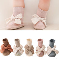 Autumn Winter Baby Girls Socks Newborn Baby Bowknot Socks Infant Baby Socks Anti Slip Soft Cotton Floor Sock Shoes