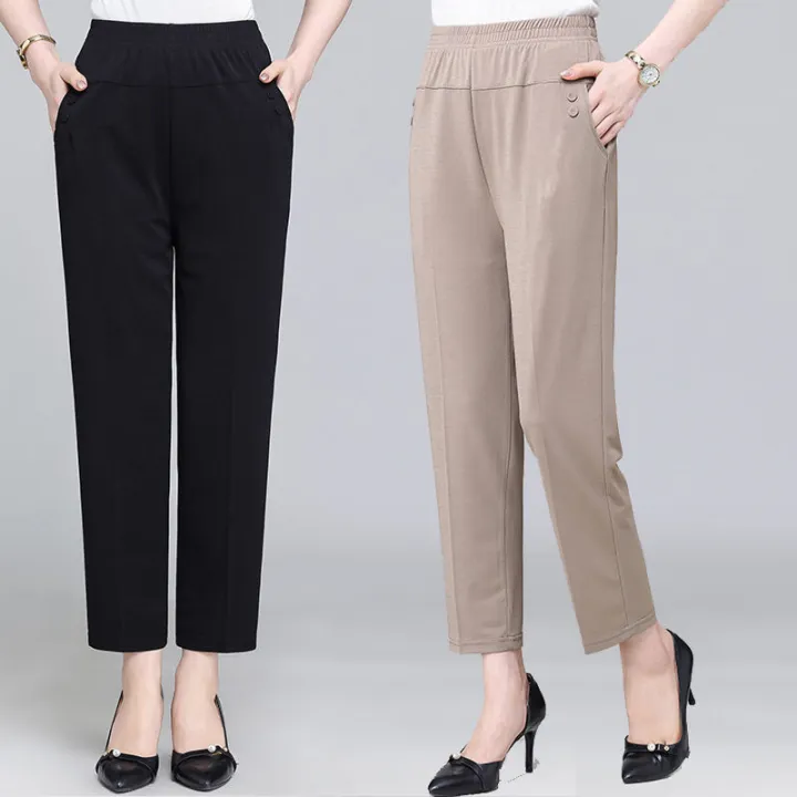 Lao regulate pawn SHAN Women&#39;s Long Pants Casual Pants Women&#39;s Pants Wide Leg Pants  New Style Women&#39;s Style Ice Silk Ankle Long Pants Soft and Comfortable  Pants Women&#39;s Pants Waist Waist High Waist Casual Summer