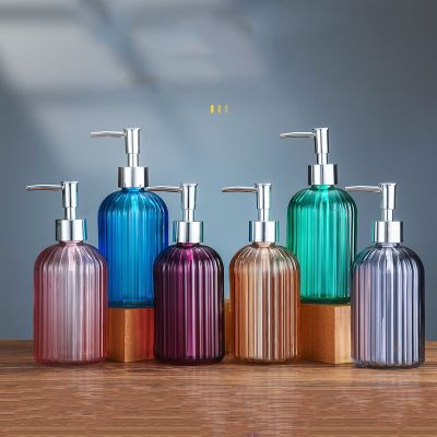 【CW】 Durable Transparent 400ml Shower Gel Shampoo Dispenser Leakage-proof Refillable Glass Bottle