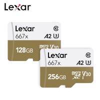 Lexar 667x Mirco SD การ์ดความเร็วสูง100เมกะไบต์/วินาที Class 10 A2 V30 UHS-I 128GB/256GB การ์ดหน่วยความจำสำหรับ1080P Full-HD 3D 4K วิดีโอ