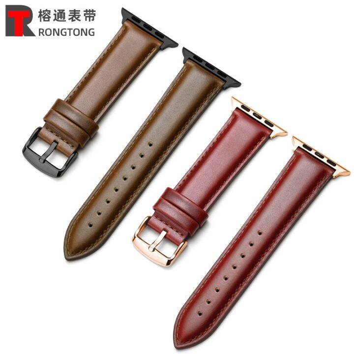 hot-sale-applicable-to-apple-watch-with-8-se-7-6-5-top-layer-cowhide-plain-weave-pin-buckle