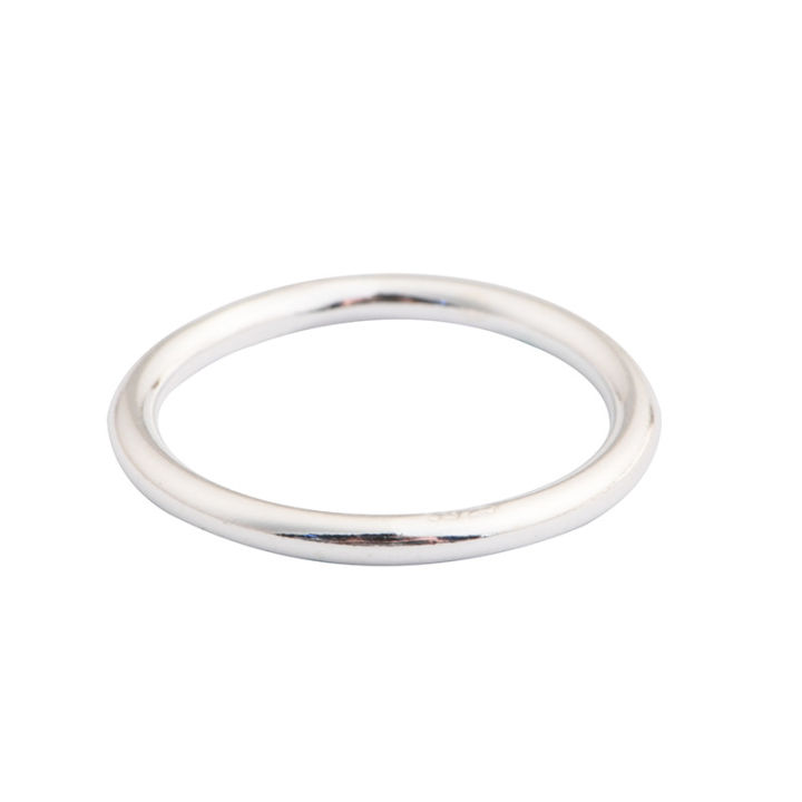 cod-s925-เงิน-sterling-silver-กระบวนการขัดแหวน-แหวนเงินรูรับแสงแฟชั่นเรียบง่ายสำหรับผู้หญิง