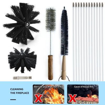 【YF】 Fireplace Chimney  Dryer Vent Cleaner Kit 100/150mm BrushWith Flexible RodsFor Cleaning Particle Furnaces、 Sewer Pipes