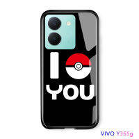 Volans เคสสำหรับ Vivo Y36 Y36 5G ลายการ์ตูนสำหรับเด็กผู้หญิงผู้หญิงเคสโปเกบอลมอนสเตอร์โปเกมอนฝาหลังกระจกเทมเปอร์กันกระแทก