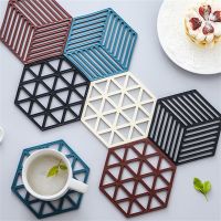 【hot】❉  Silicone Tableware Insulation Coaster Hexagon Mats Heat-insulated Bowl Placemat Table Tools