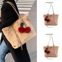 Furry plush plush bag female 2023 new trendy large capacity all-match super fire ins single shoulder tote bag 【BYUE】