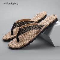 HOT11★Golden Sapling Flip Flops Summer Beach Shoes for Men Classics Cal Mens Slides Comfort Slippers Retro Design Male Flip Flops