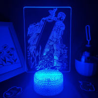 Anime Berserk Figure RGB Lamp Guts Manga Room Setup Decor Christmas Birthday Gift Boyfriend Kids 3D Fancy Bleach LED Night Light