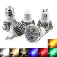 {ร้อน} 4PCS E26 E27 E14 Gu5.3 GU10 MR16 Led Spotlight หลอดไฟ AC220V 110V หรี่แสงได้จุด Lampada Bombillas สีแดงสีเขียวสีฟ้า