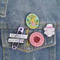 【DT】hot！ Quote Pins Collection Feminist Wine Inspirational Enamel Lapel Pin Shirt Badge Brooche