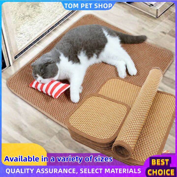 Pet Cat Dog Bed Mat Summer Cooling Sleeping Pad Comfortable Straw