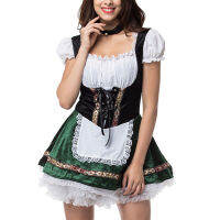 เดรสไหล่เย็นเครื่องแต่งกายชาวเยอรมัน Oktoberfest ของผู้หญิงเดรส Dirndl เยอรมันสำหรับ TRYI-MY งานปาร์ตี้ชุดสาวเชียร์เบียร์ชุดแม่บ้าน