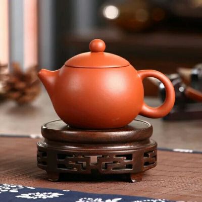 แนะนำ ， คุณภาพสูง 150 หม้อแนวนอนมล. Yixing แร่ดิบหม้อดินสีม่วงทำด้วยมือกรองฟองชุดน้ำชากังฟู