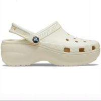 รองเท้าส้นสูง Crocs classic platform clog สีขาว ส้นสูง4 1cm  รองเท้ากันลื่น