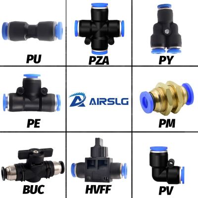 Pneumatic Fittings Quick Connector Air Hose Tube Connectors Plastic PU PY 4mm 6mm 8mm 10mm 12mm Push Into Pluglug Pipe Fittings Accessories