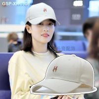 ☂MUJI Muji Hart Hart With A Hard Cap หญิง2023ใหม่โจ๊กเกอร์หมวกเบสบอลปกคลุมใบหน้าสีแดง