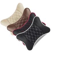 2PCS PU Leather Car Neck Rest Pillow Auto Car Headrest In the Car Adjustable Head Support Pillow Pain Relief Travel Neck Support Seat Cushions