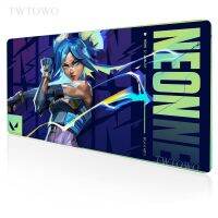 Valorant Neon Mouse Pad เกม XL หน้าแรกความละเอียดสูงคอมพิวเตอร์ Mousepad XXL พรมยางธรรมชาติ แผ่นรองเม้าส์สำหรับโต๊ะทำงาน