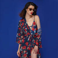 [Coralist Swimwear] เสื้อคลุมชายหาด ชุดว่ายน้ำ Beach Cover-up รุ่น Medi Bloom (CRBW38)