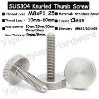 2Pcs-6Pcs M8 GB835 DIN653 SUS304 Baja Tahan Karat Sekrup Jempol Knurled Kepala Datar Tirai Dinding Kaca Baut Pengencang Tangan