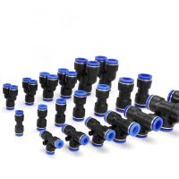 10PCS Pneumatic fittings PZA/PU/PE/PV water pipes pipe connector 4-16mm plastic hose quick couplings Tee air Straight Gas PU-8 Pipe Fittings Accessori