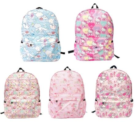 kawaii-cinnamoroll-sanrio-plush-bag-my-melody-anime-new-korean-backpackbag-lightweight-water-repellent-cloth-backpack-student