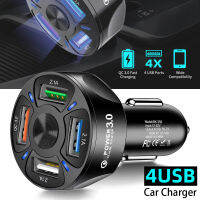 ไฟแช็ก12-24V Fast 7A QC3.0 4พอร์ต USB ที่ชาร์จในรถยนต์อะแดปเตอร์เสียบที่จุดบุหรี่อะแดปเตอร์มัลติฟังก์ชั่นที่ชาร์จเร็ว