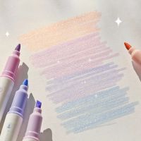 【LZ】●☒✒  Glitter Highlighter Pen Bling Markers Desenho Pintura Papelaria coreana Escritório Estudante Material Escolar 4pcs por conjunto