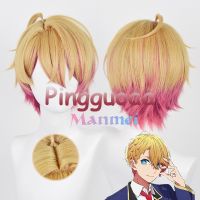 Manmei Anime Oshi No Ko Hoshino Aquamarine Cosplay Wig 32cm Short Wig Orange Pink Gradient Wig Cosplay Anime Cosplay Wigs Heat Resistant Synthetic Wigs