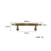 อุปกรณ์ที่จับและลูกบิดประตูทองเหลืองผ้าซาติน "-13" 4.25ลิ้นชักโบราณดึงตู้ด้ามจับตู้ห้องครัวโบราณ