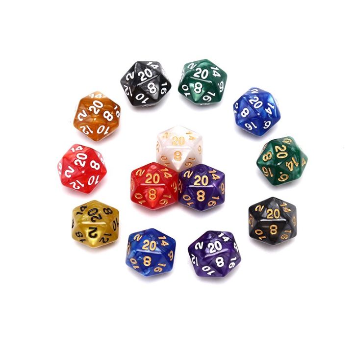 1ชิ้น20ใบหน้าลูกเต๋าเล่นเกม-d20ทูโทนลูกเต๋า-rpg-ลูกเต๋าสีที่อุดมไปด้วย-rpg-ดันเจี้ยน-amp-มังกร