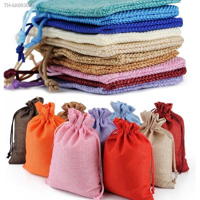 ✵ 2-10Pcs Jute Drawstring Natural Burlap Bag Jute Gift Bags Multi Size Jewelry Packaging Wedding Diy Burlap Bags Customizable Logo
