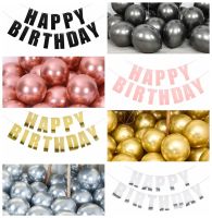 Happy Birthday Banner Dazzling Birthday Balloon Sliver Pink Black Rose Golden Banner Happy 16 18th Birthday Party Decor For Home Banners Streamers Con