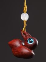 sandalwood carving leaping rabbit cultural toy pendant solid crafts red mobile phone key hot style