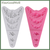 FineGoodWell Rose Flower Garland ซิลิโคนแม่พิมพ์เค้กขอบเครื่องประดับตกแต่งงานแต่งงานเครื่องมือ