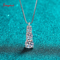 Smyoue 1.8CT Moissanite จี้สำหรับผู้หญิงผู้ชายประกายเพชรสร้อยคอ3หินเงิน925เครื่องประดับหรูหราคุณภาพ GRA