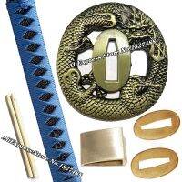 A Set Dragon Theme Japanese Sword Handle Tsuka Tsuba Menuki Fuchi Kashira Habaki Seppa For Katana Wakizashi Tanto Fittings