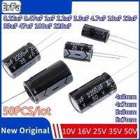 【CW】 50pcs 50V 35V 25V 16V 10V Aluminum electrolytic capacitor 0.22uF 0.47uF 1uF 2.2uF 3.3uF 4.7uF 10uF 22uF 33uF 47uF 100uF 220uF