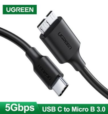 Ugreen USB C to Micro B 3.0 Cable 5Gbps 3A Fast Data Sync Cord For Macbook Hard Drive Disk HDD SSD Case USB Type C Micro B Cable ยาว 1 เมตร