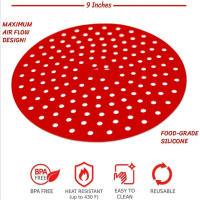 Air Fryer Liner Air Fryer Mat Food Grade Non-Stick Silicone Fryer Basket For 7.5~8-Inch Air Fryers Steamers 1PCS Hot Sale