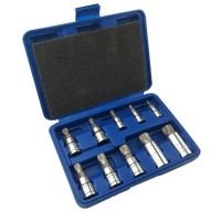 10PCS/Set XZN Tampered Triple Square Spline Bit Socket Driver Set with Storage Box, M4-5-6, M8-9-10-12, M14, M16, 18 - CRV Handtool parts Accessories