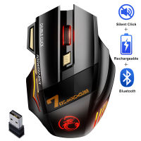 ชาร์จไร้สายเมาส์ Gamer สำหรับคอมพิวเตอร์ RGB เมาส์สำหรับเล่นเกมบลูทูธ USB เมาส์เงียบเหมาะกับการทำงาน Mause สำหรับแล็ปท็อปพีซีหนู